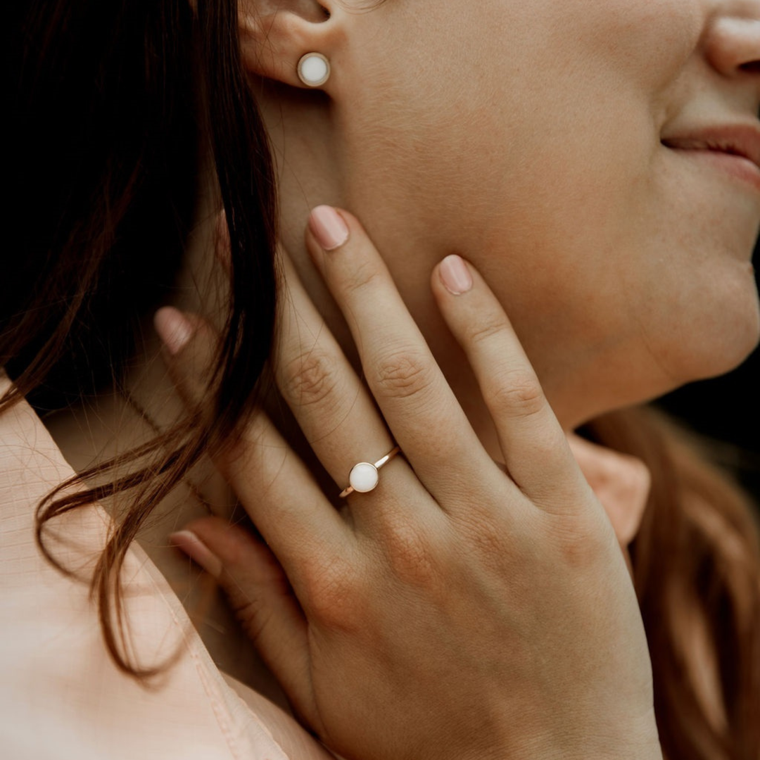 "The pearl" adjustable ring - breast milk jewelry kit