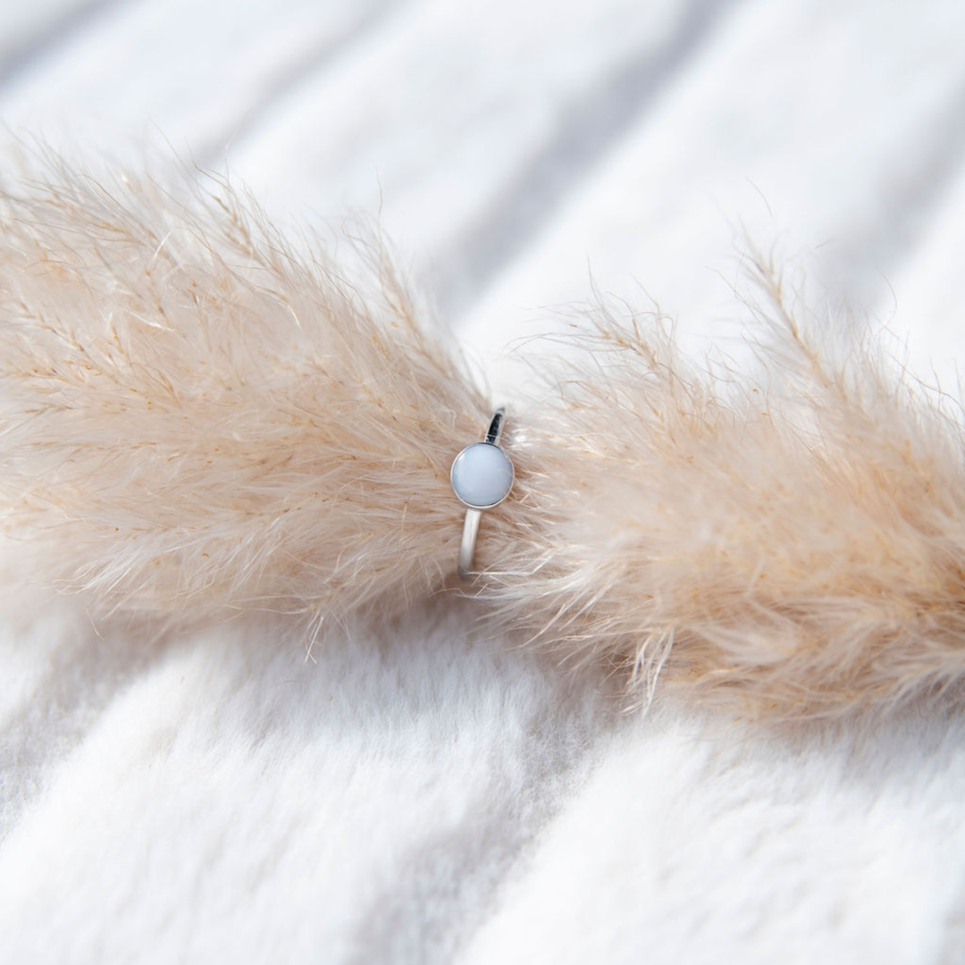 "The pearl" adjustable ring - breast milk jewelry kit