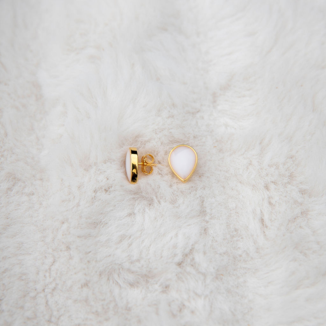 Boucles d'oreilles goutte de lait